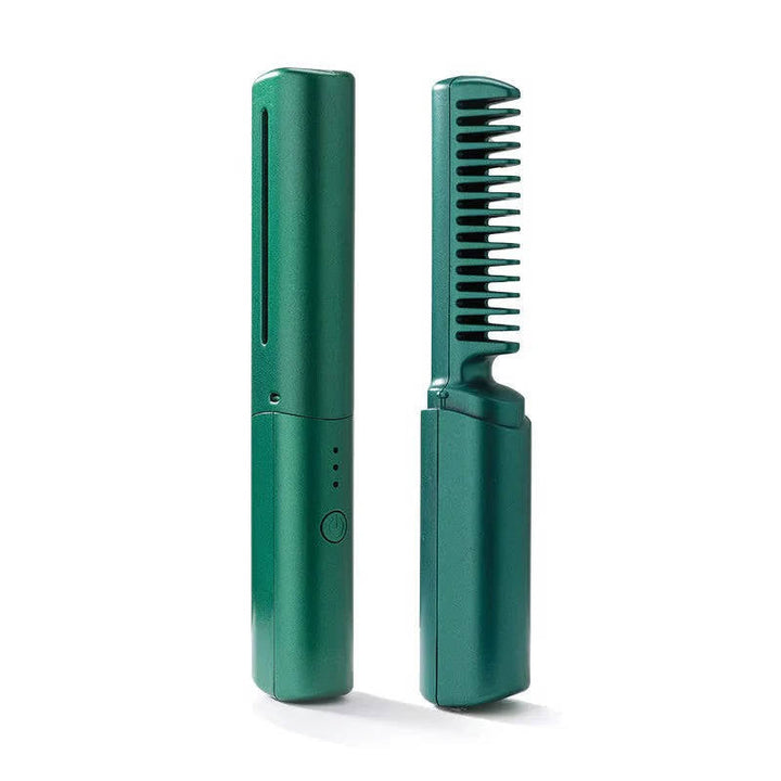 Portable Ceramic Hair Comb, Cordless Straightening Brush for Frizz Free Shine, Anytime Hairdressing Styler
