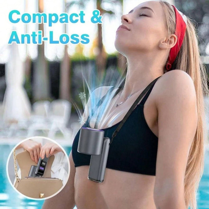3 in 1 Portable Handheld Fan, Mini Turbo Air Cooling Fan with Flashlight, Rechargeable Personal Fan with LED Battery Display