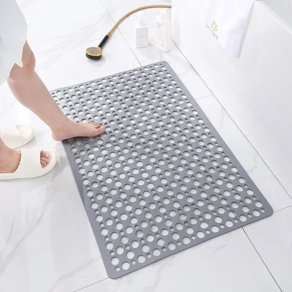 Shower Mat with Suction Cups, Non-Slip Surface, Drainage Holes, 16x28 Inch Bathroom Mat