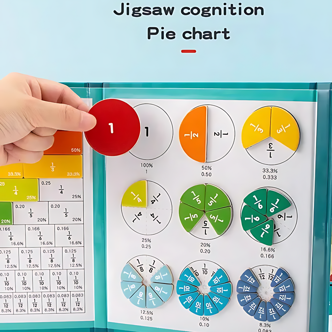 Fraction Learning Book with Magnetic Pieces and Visual colour Display