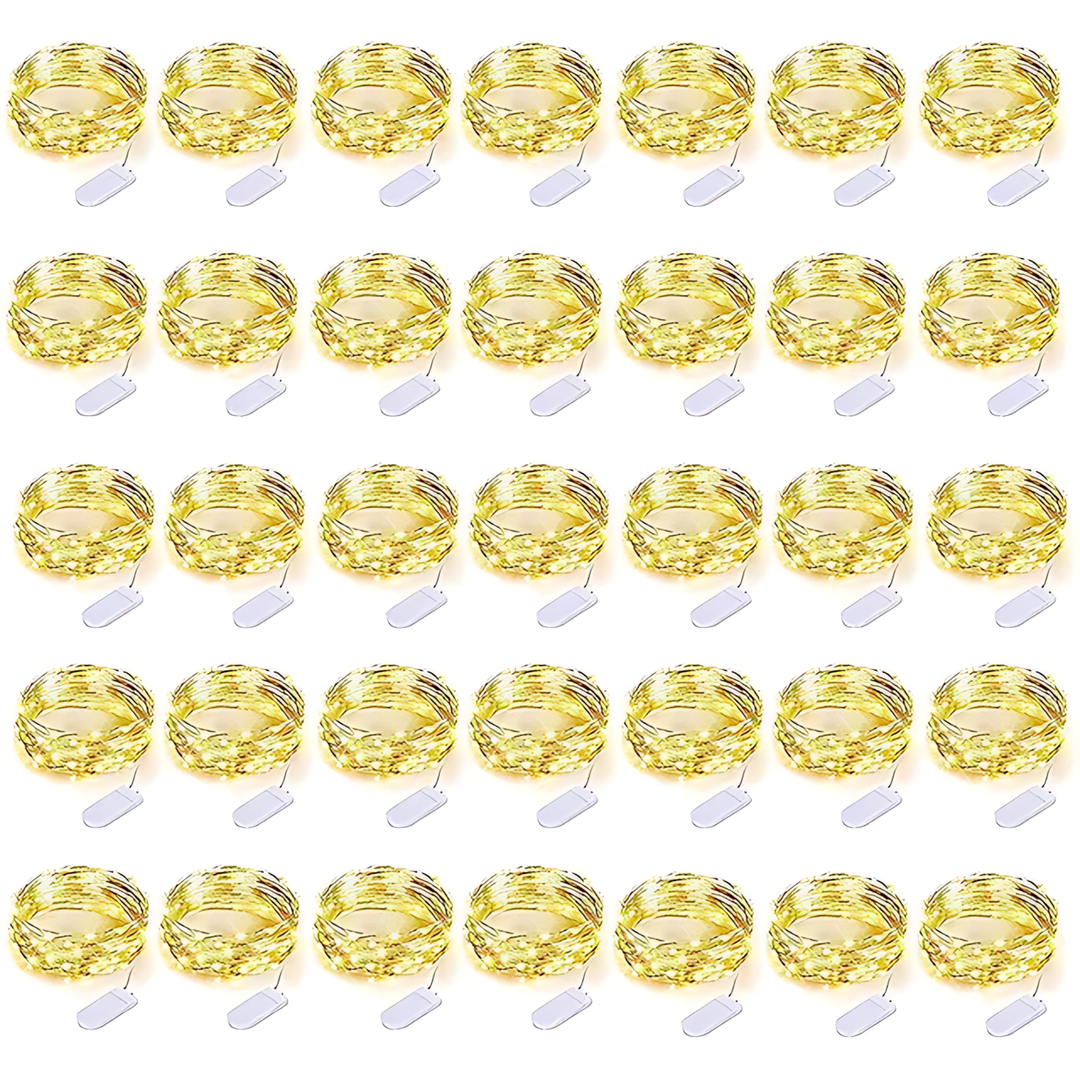 100 Pack Waterproof Mini LED Fairy String Lights with Flexible Silver Wire for Weddings and Party Decor