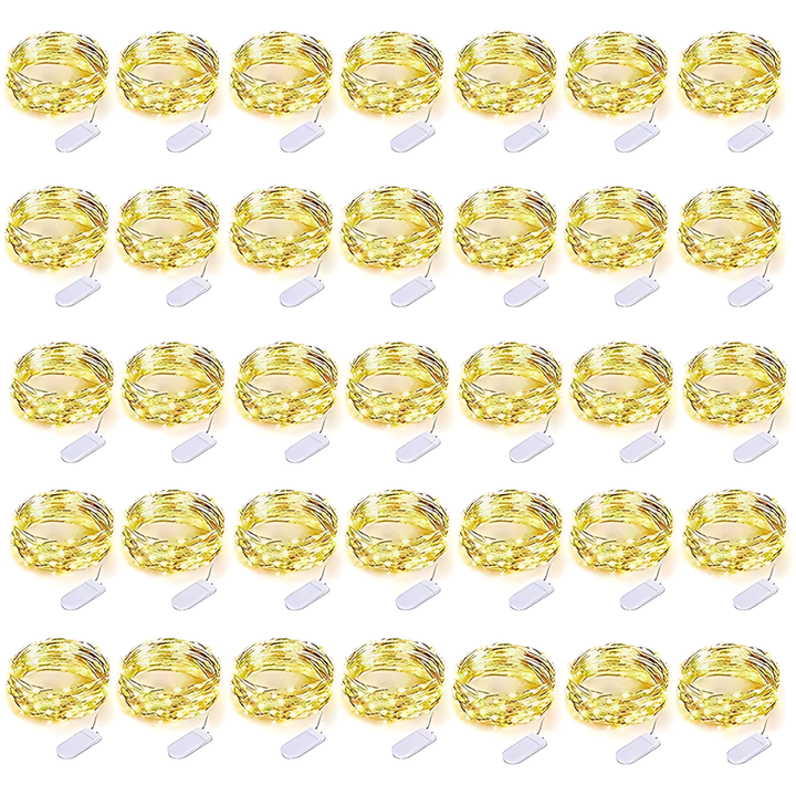 100 Pack Waterproof Mini LED Fairy String Lights with Flexible Silver Wire for Weddings and Party Decor