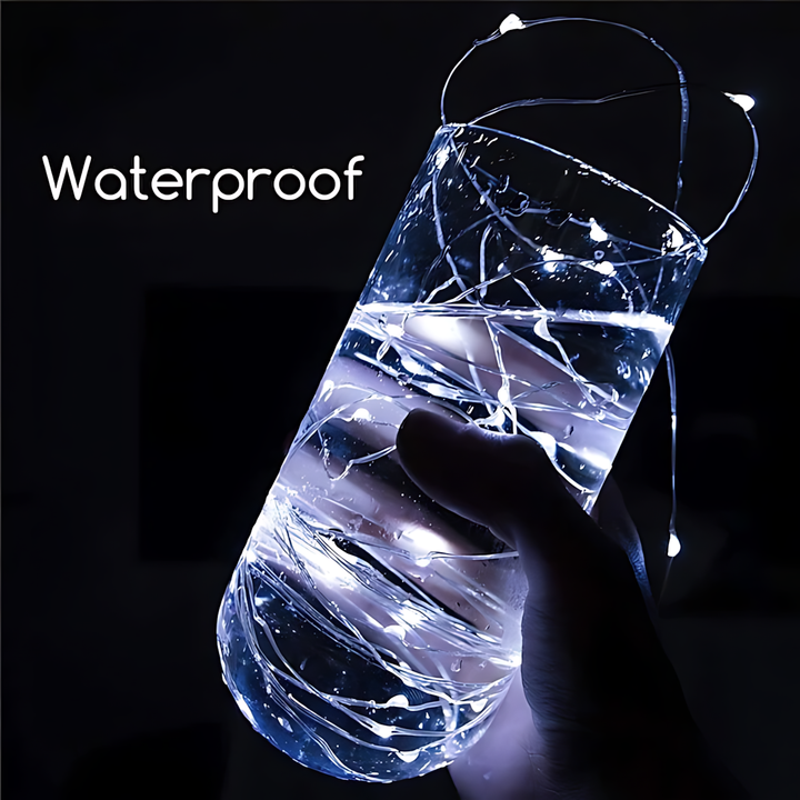 100 Pack Waterproof Mini LED Fairy String Lights with Flexible Silver Wire for Weddings and Party Decor