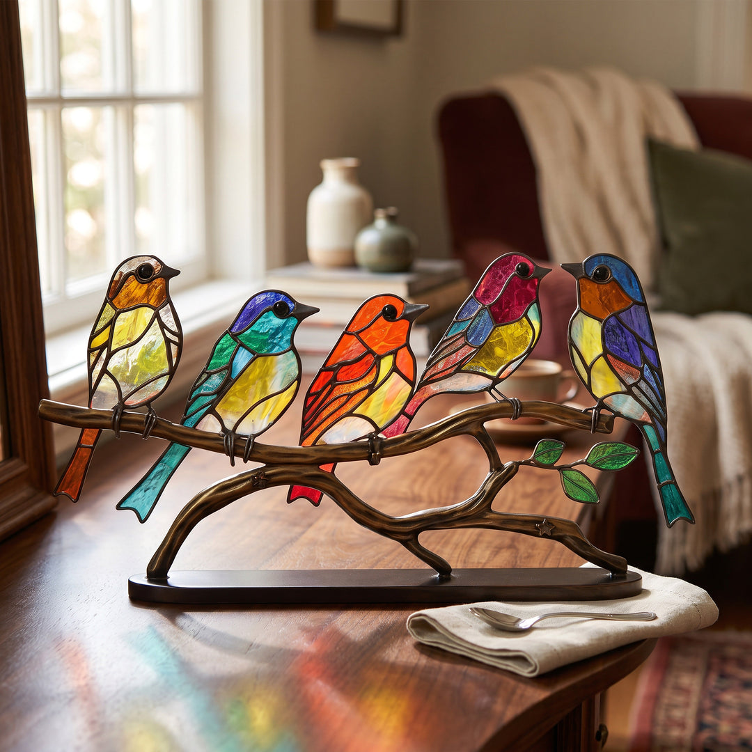 Light Reflecting Bird Window Ornament with colour Scatter Design