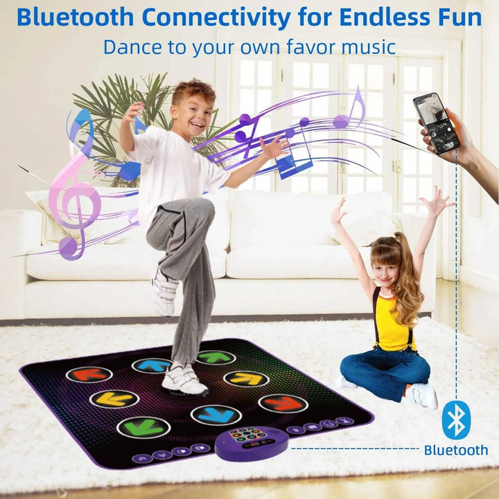 Light Up Dance Mat for Kids with Bluetooth Electronic Music Game Pad Ages 3 to 12