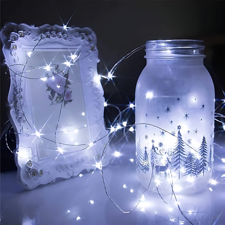 100 Pack Waterproof Mini LED Fairy String Lights with Flexible Silver Wire for Weddings and Party Decor