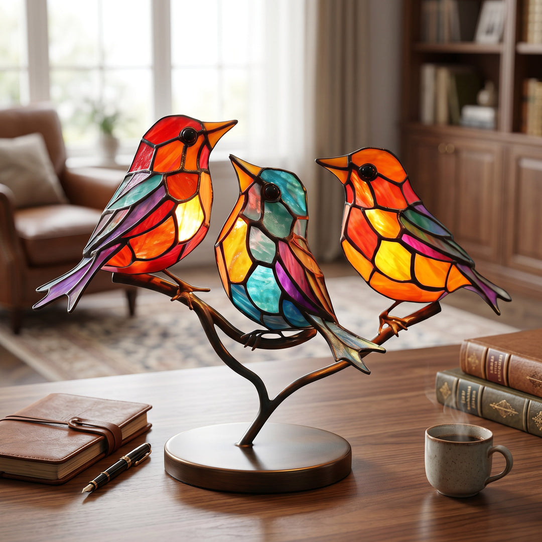 Light Reflecting Bird Window Ornament with colour Scatter Design