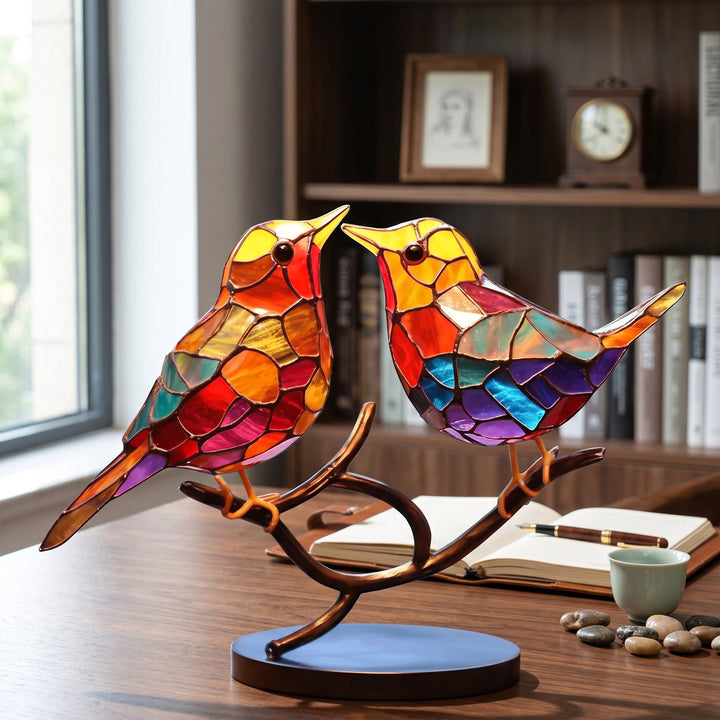Light Reflecting Bird Window Ornament with colour Scatter Design