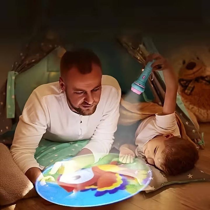 Kids Projector Flashlight Toy with Slide Discs Toddler Dinosaur Animal Light Projector Ages 2 to 6
