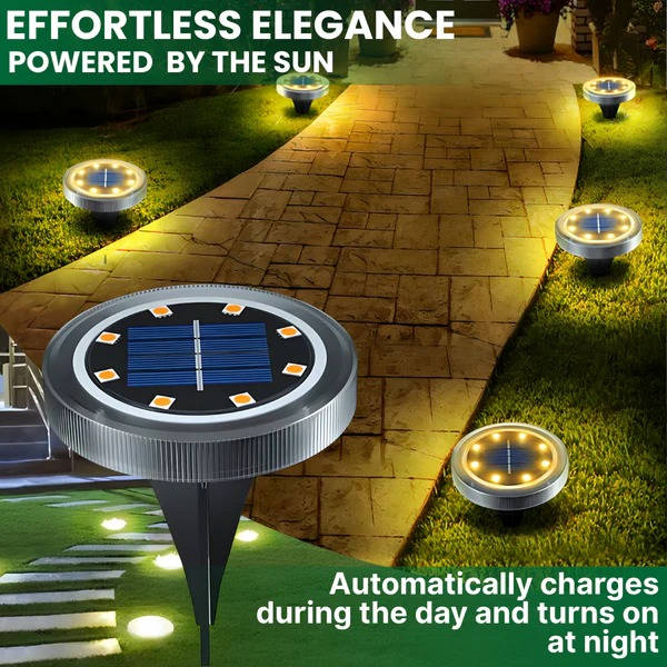 10 Pack Solar Ground Lights Outdoor Waterproof, Solar Powered Pathway Lights, Landscape Lighting for Garden Walkway Driveway Backyard
