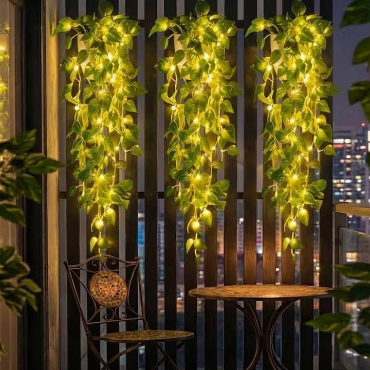 Artificial Hanging Vines with LED Lights, Pre lit Faux Ivy Garland for Wall Decor, Indoor Hanging Planter Greenery for Aesthetic Home and Room Decor