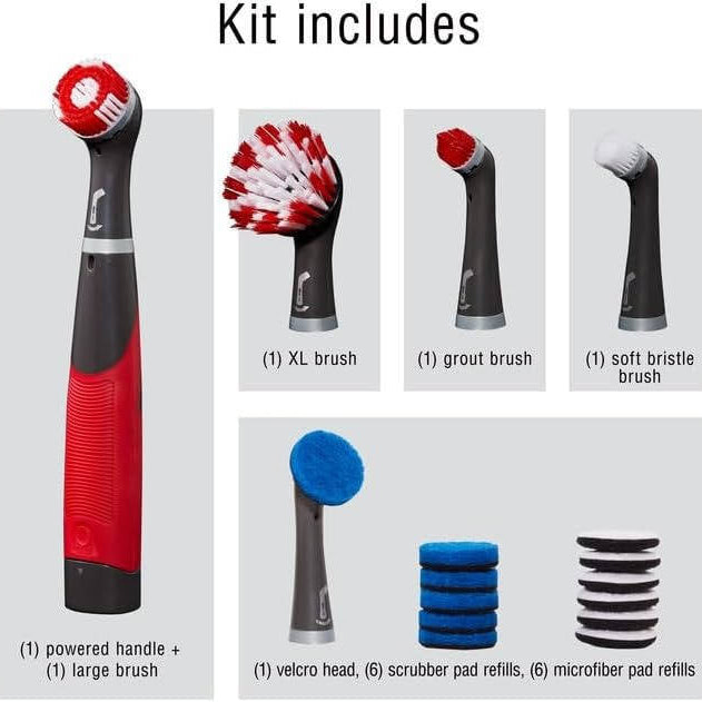 Electric Grout Cleaner Brush, 18 Piece Cordless Scrubber Kit for Tile, Shower, Tub and Bathroom