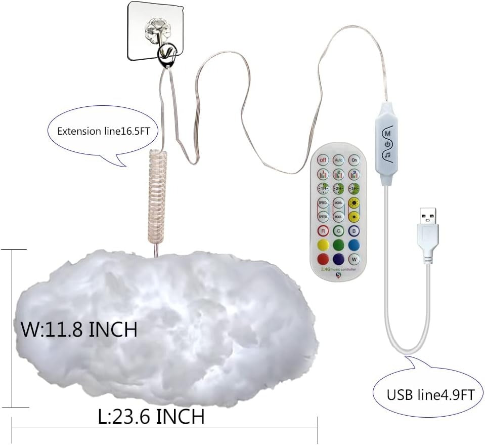 3D Big Cloud Lightning Light Kit for Adults and Kids