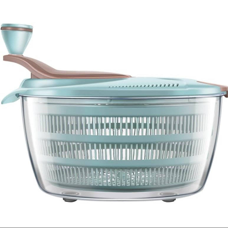 Salad Spinner with Double Drainage Holes, 4.24 Qt Lettuce Spinner for Washing, Spinning and Draining Greens, Fruits and Vegetables