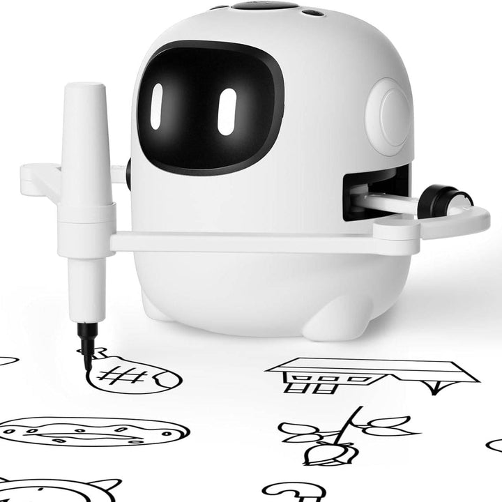 Kids Drawing Robot with 150 Cards, Voice Interactive Educational Art Toy for Ages 3-8
