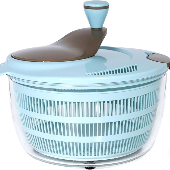 Salad Spinner with Double Drainage Holes, 4.24 Qt Lettuce Spinner for Washing, Spinning and Draining Greens, Fruits and Vegetables