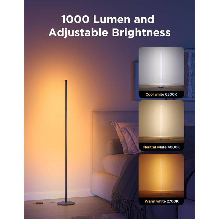 1000lm LED Corner Floor Lamp Compatible with SmartThings, Alexa, and Matter