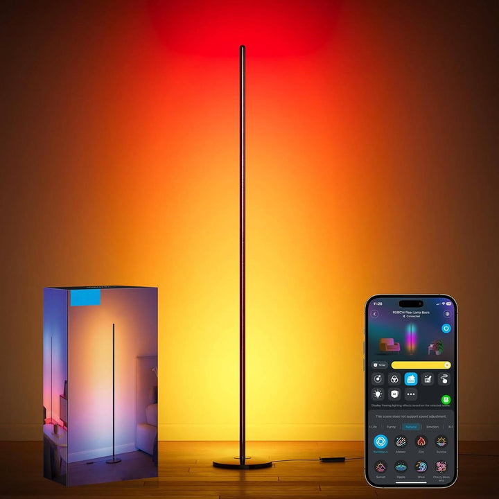 1000lm LED Corner Floor Lamp Compatible with SmartThings, Alexa, and Matter