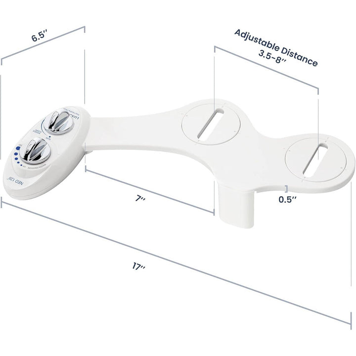 Self Cleaning Non Electric Bidet Attachment, Single Nozzle, Adjustable Water Pressure for Toilet Seat