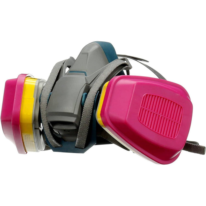 Multi-Purpose Reusable Respirator Mask with Quick Latch, NIOSH 60923 OV AG P100 Cartridge, Size Medium