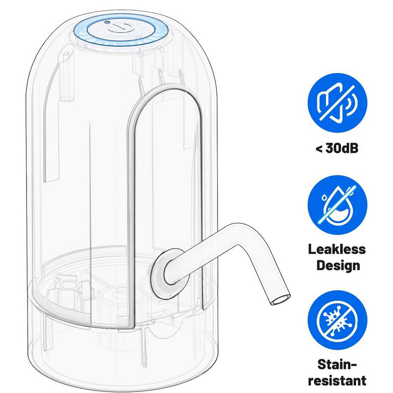 Electric Water Dispenser for 3 to 5 Gallon Bottles, USB Rechargeable Portable Water Jug Pump for Home Office Camping