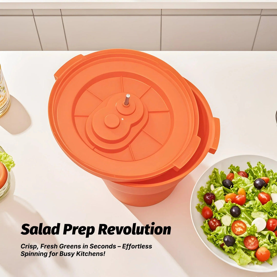 Large Manual Salad Spinner, 6.5 Gallon Commercial Vegetable Dryer with Handle for Restaurants and Catering