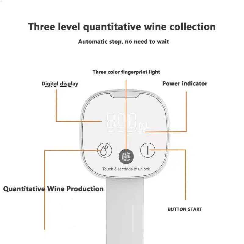 Electric Wine Separator and Aerator, Intelligent Alcohol Dispenser with Fast Air Pump for Bar and Home Use