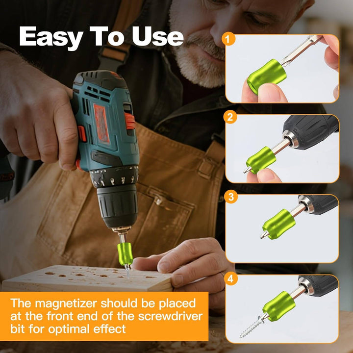 Drill Bit Holder on Drill, Universal Magnetic Screw Holder, for Hex Screwdriver and Power Bits, 2 PCS