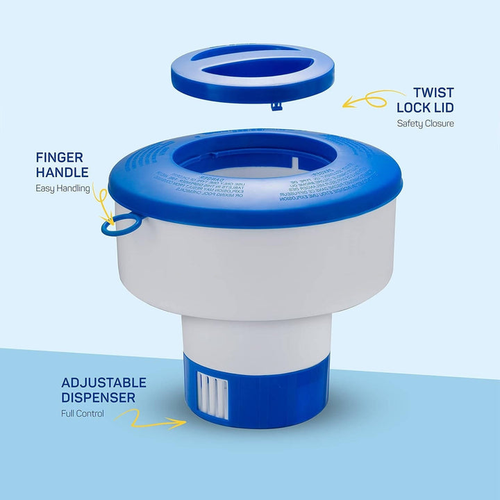 Adjustable Floating Chlorine Dispenser for Hot Tubs, Spas and Above Ground Pools