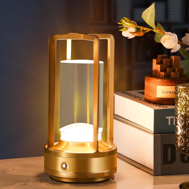 Crystal Lantern Table Lamp with 3 Level Touch Dimmer and Waterproof Design