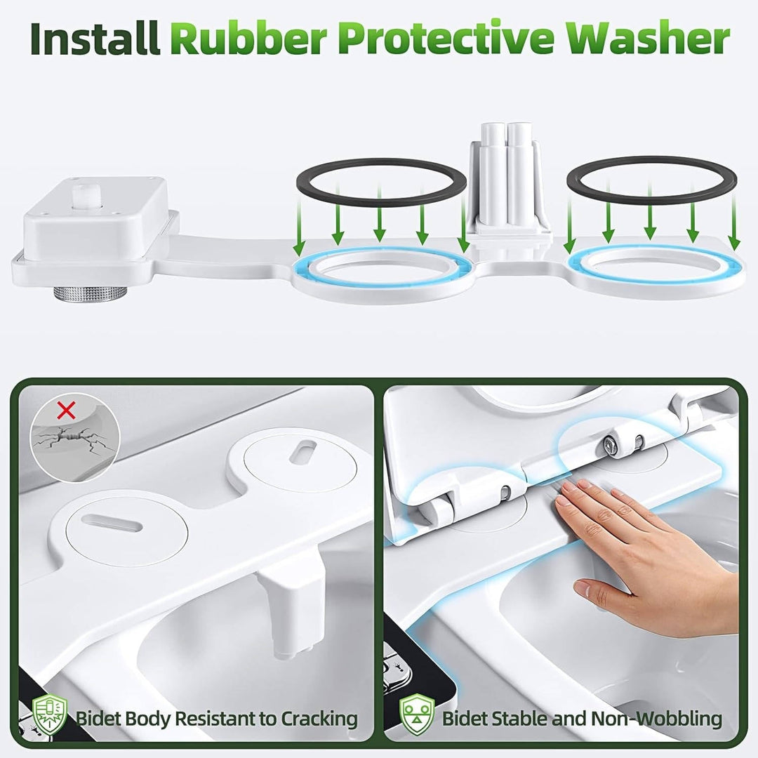 Self Cleaning Bidet Toilet Attachment, Cold Water Dual Nozzle Sprayer