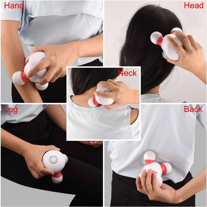 Handheld Body Massager Portable Mini Vibrating Massager with LED Light, Battery Operated for Neck Back Arms Legs Pain Relief Easy Grip