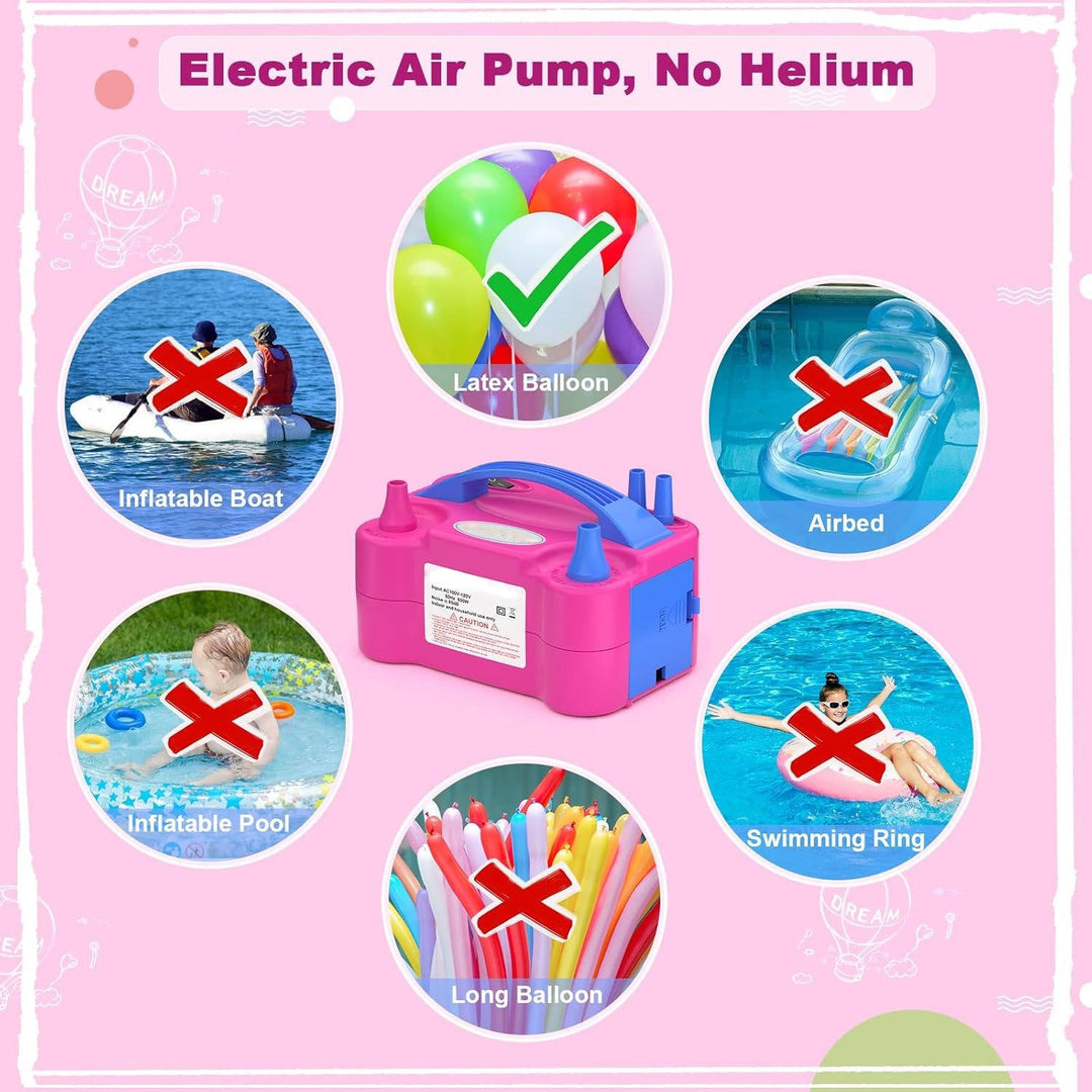 Electric Balloon Pump, Portable Dual Nozzle Inflator 600W for Party Decorations