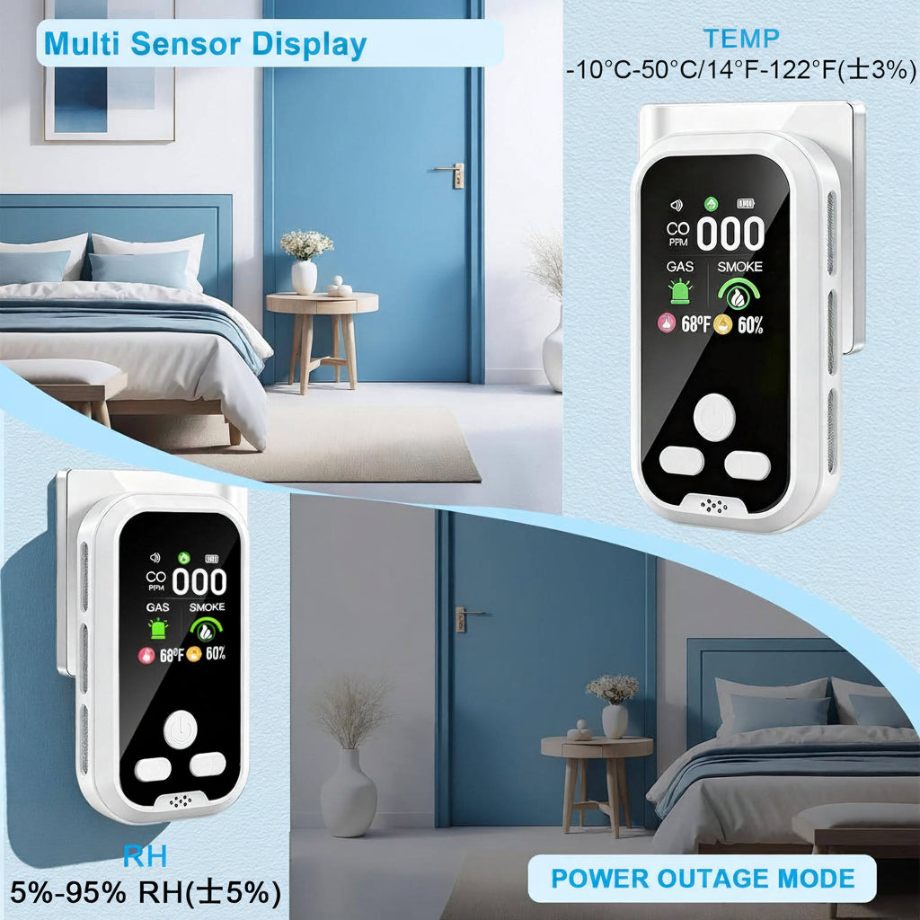 Multi Function Gas and Smoke Monitor with LCD Display and Temperature Humidity Readings