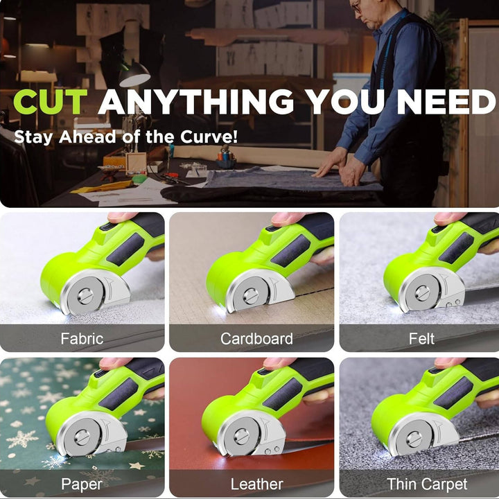 Cordless Rechargeable Electric Scissors, Portable Cutter for Fabric, Cardboard, Carpet and Leather
