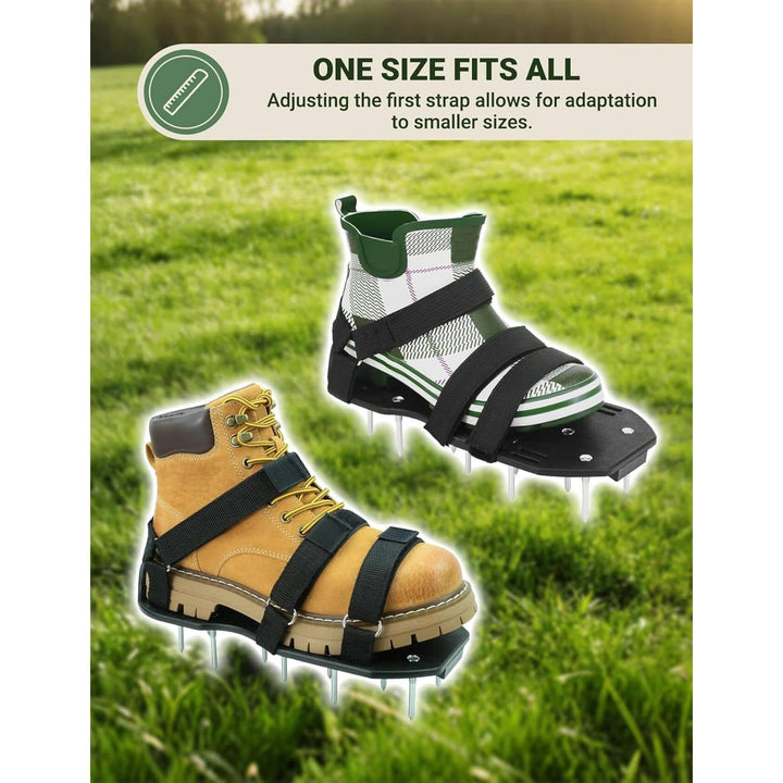 Lawn Aerator Shoes with Hook and Loop Straps, A Professional Lawn Without The Heavy Equipment