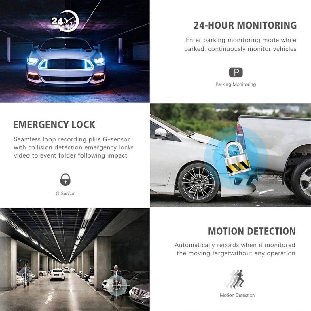 Car Dashcam Front and Rear with 2 Inch Display Screen, High Resolution, Parking Monitor