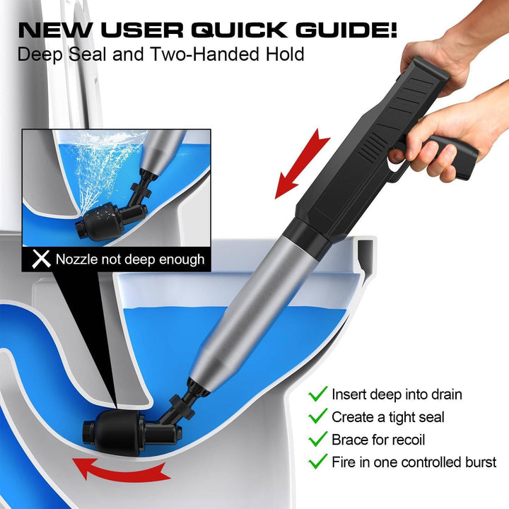 Electric Toilet Plunger High Pressure, Heavy Duty Drain Clog Remover for Bathroom Toilets