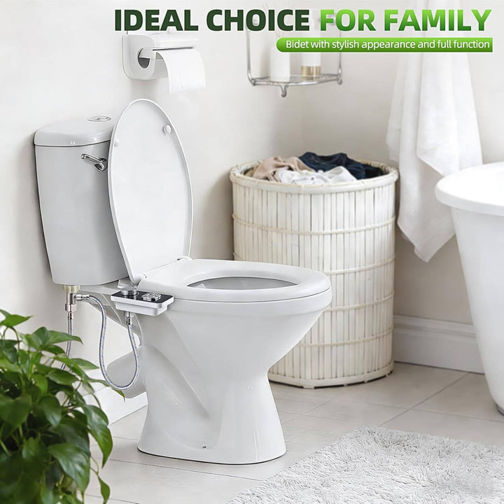 Self Cleaning Bidet Toilet Attachment, Cold Water Dual Nozzle Sprayer