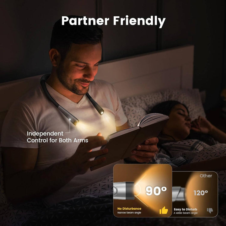 Portable Neck Reading Light, Flexible Design for Bedtime and Hands Free Reading
