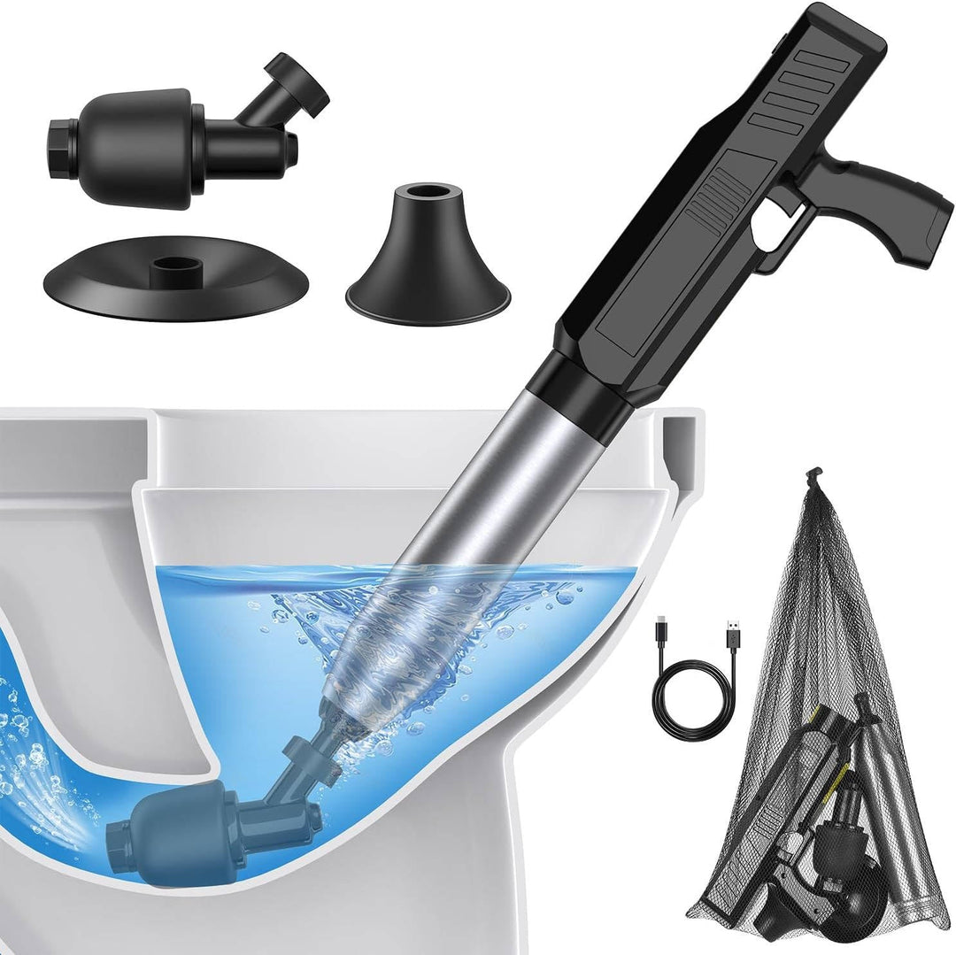 Electric Toilet Plunger High Pressure, Heavy Duty Drain Clog Remover for Bathroom Toilets
