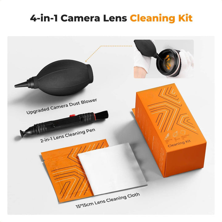 Camera Lens Cleaning Kit, Lens Pen, Air Blower and Microfiber Cloth for Canon, Nikon, Sony, Pentax DSLR, Filters and Cell Phones