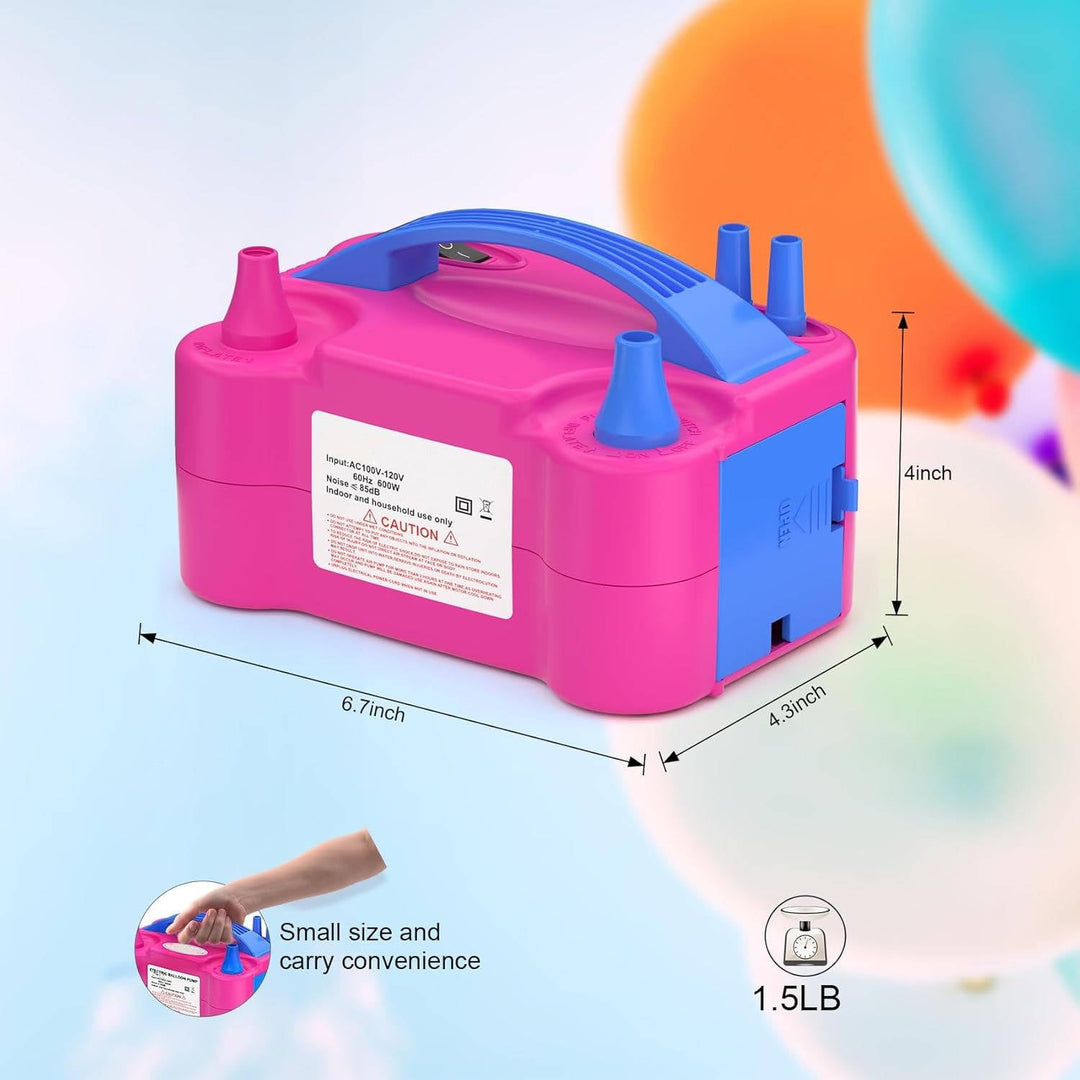 Electric Balloon Pump, Portable Dual Nozzle Inflator 600W for Party Decorations