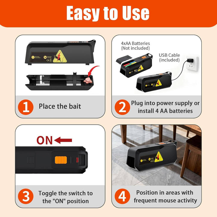 2 Pack Indoor Mouse Trap with No Touch Disposal and Alert System