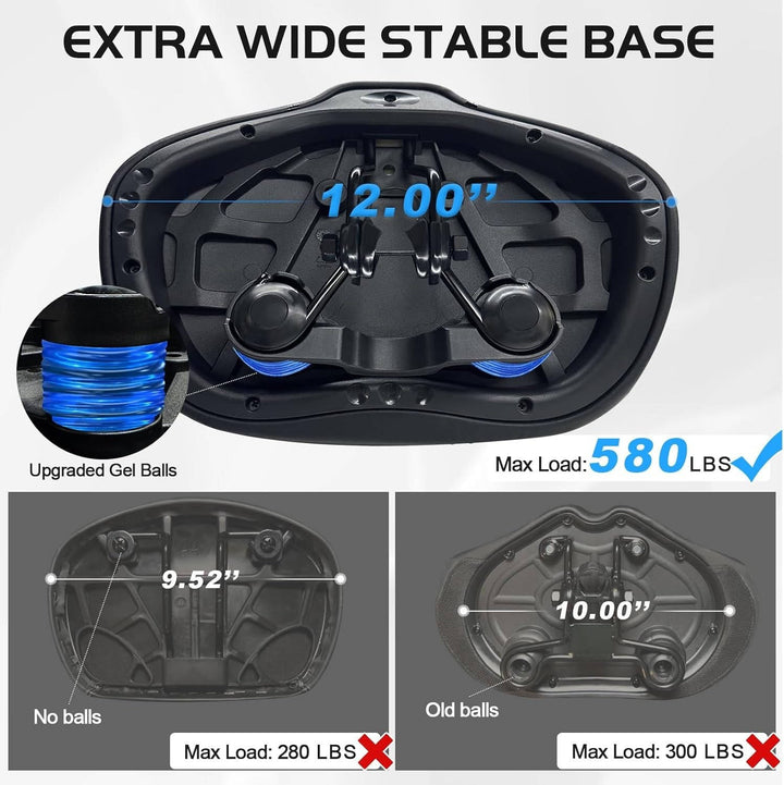 Noseless Bike Seat Cushion Wide Comfort Saddle, Extra Padded Bicycle Seat for Peloton Exercise Electric Cruiser Bikes Men Women