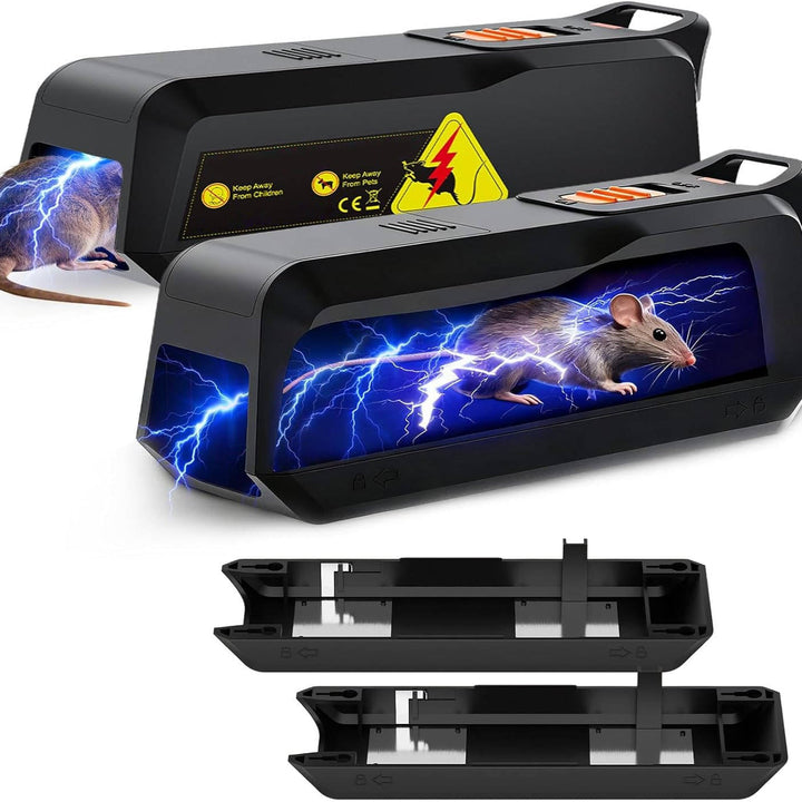 2 Pack Indoor Mouse Trap with No Touch Disposal and Alert System