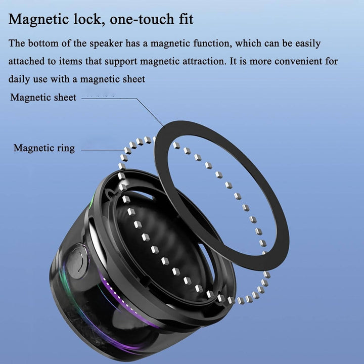 Magnetic Bluetooth Mini Speaker, Bluetooth 5.3, RGB Lights