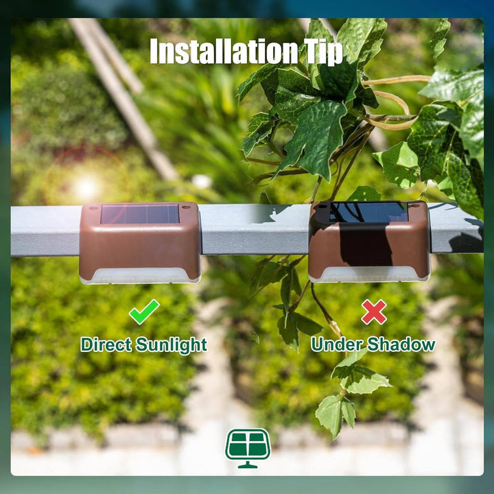 16 Pack Outdoor Solar Deck Lights, Waterproof Warm White LED Step Lights for Stairs, Fences, Patios, and Pathways