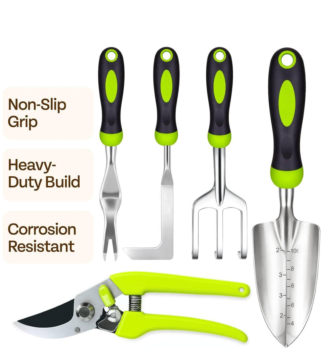 Ergonomic Heavy Duty Gardening Tools Kit, Gardening Gifts for Women and Men
