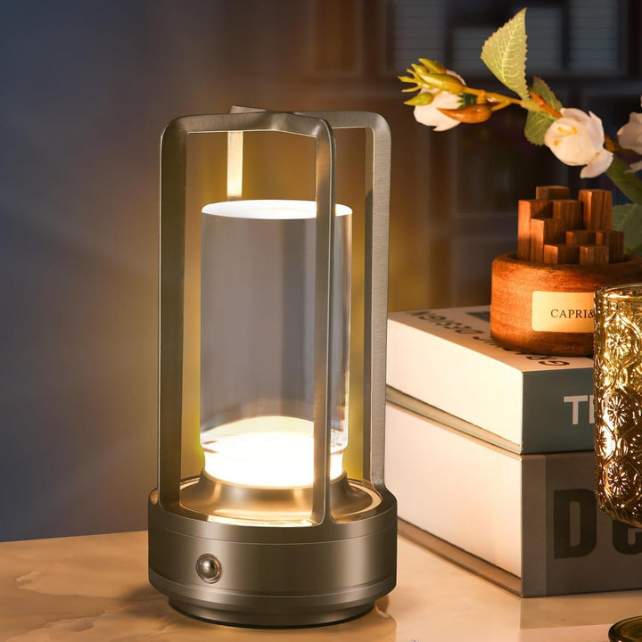Crystal Lantern Table Lamp with 3 Level Touch Dimmer and Waterproof Design